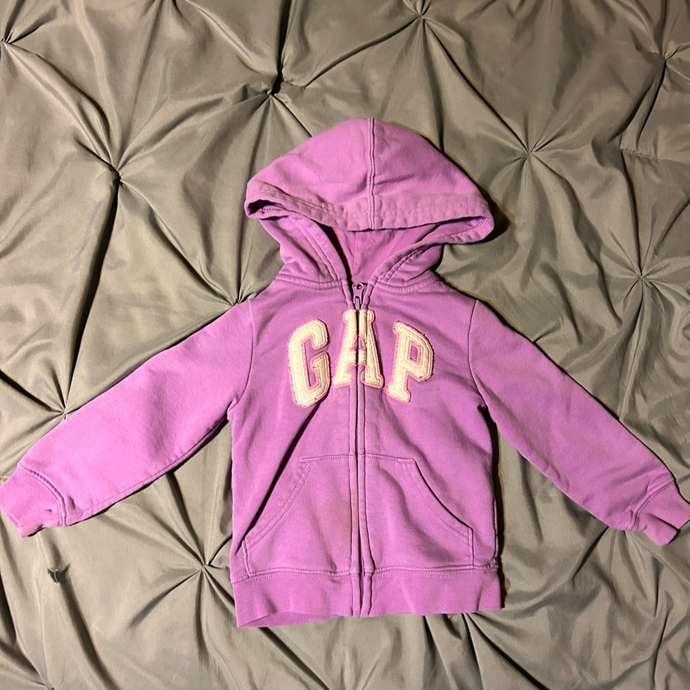 Baby Gap Purple Logo Long Sleeve Full Zip Hoodie Girls Size 2 Years Gap Kids